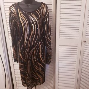 Black & Gold Sequin Dress